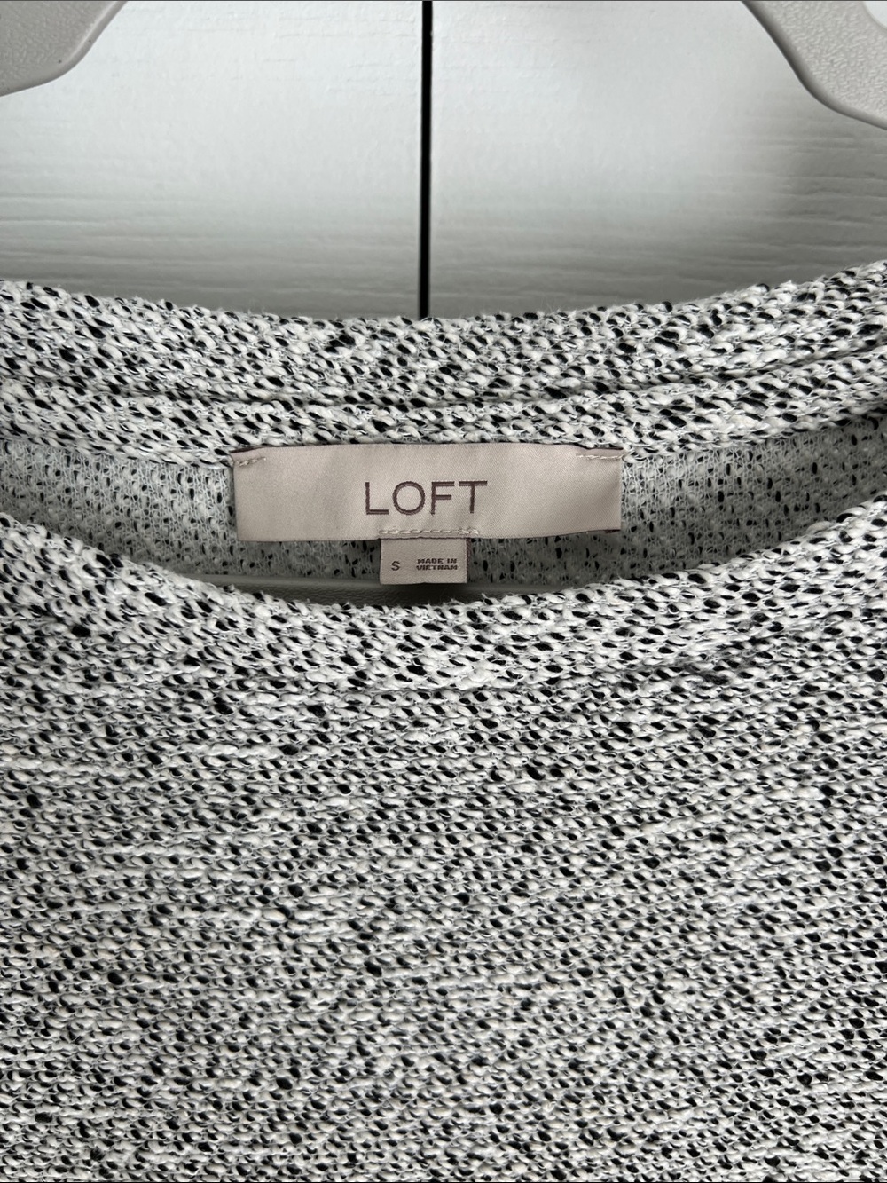 LOFT Marbled Black and White Crewneck Long Sleeve Sweater - Picture 2 of 10
